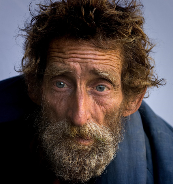 Photo of elderly homeless man